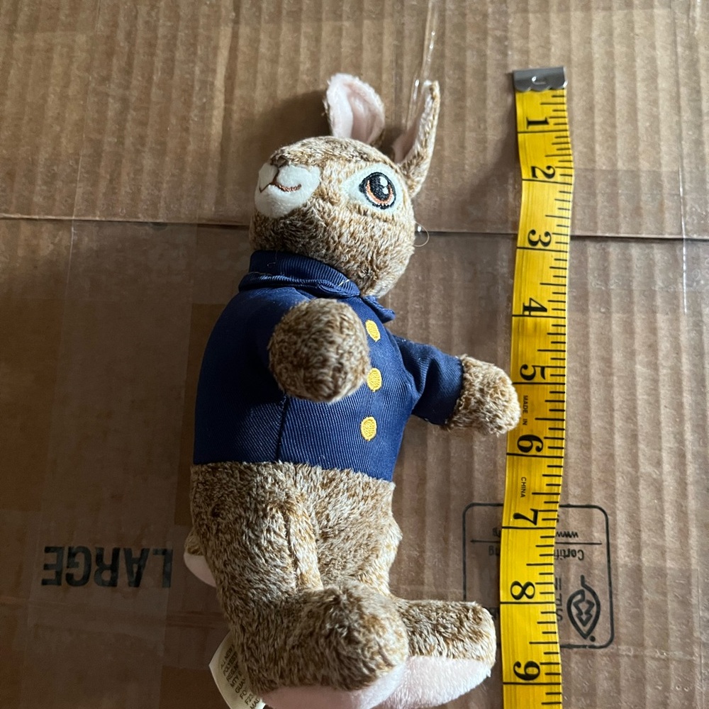 Charming Brown and Blue Stuffed Bunny